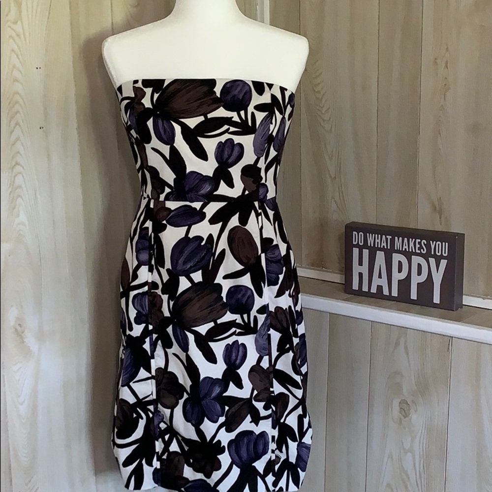 Banana Republic Floral strapless dress EUC 10
